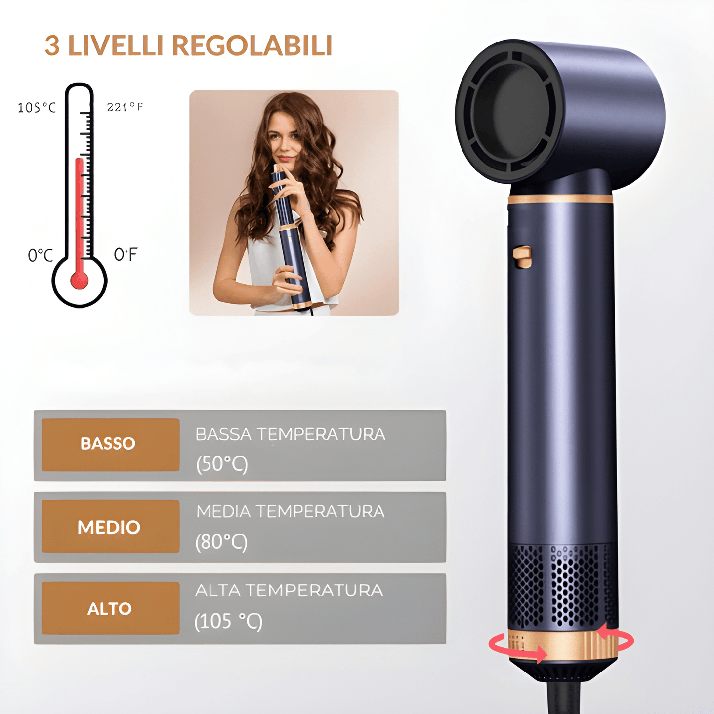 Eurea - Asciugacapelli 5 in 1